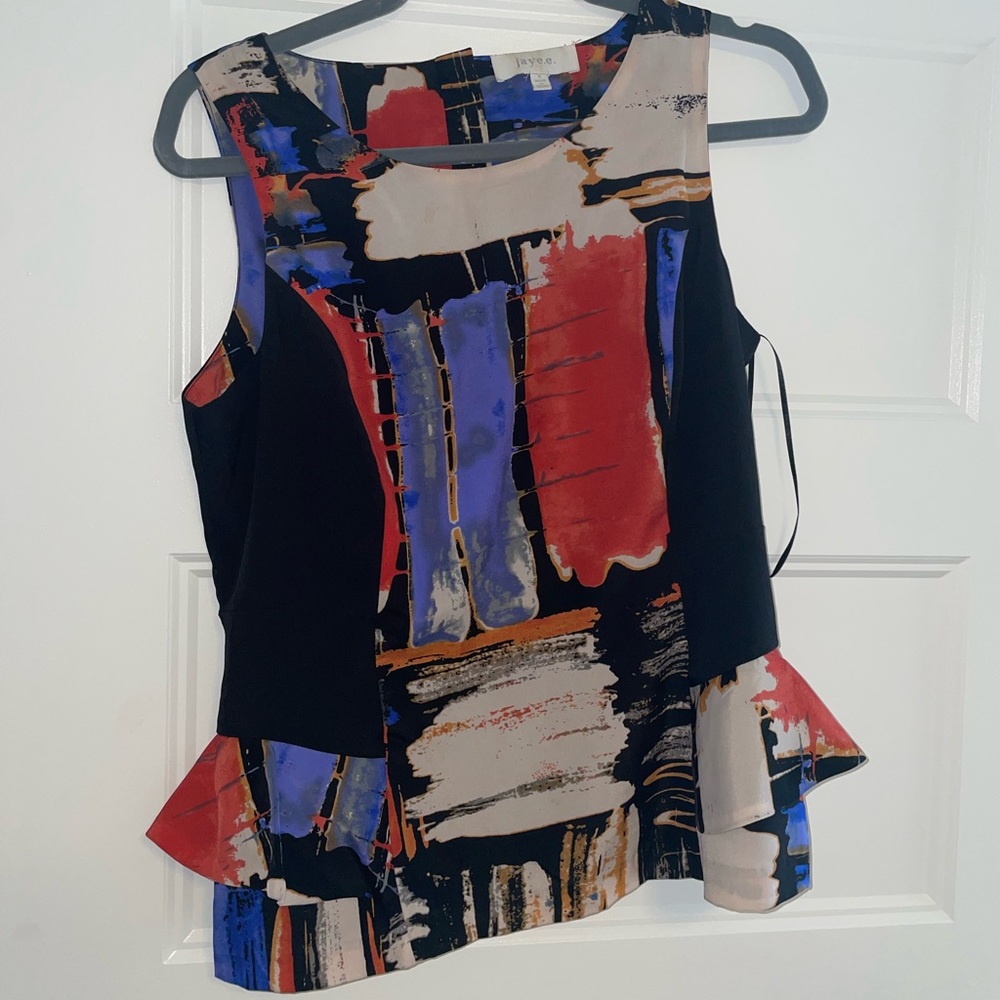 Jaye.e Color-block Peplum shirt Sz S